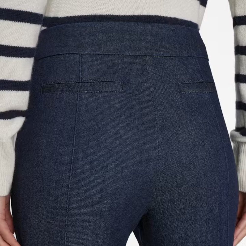 FRAME Pixie Pleated Flare Denim Trousers - Picture 7 of 10